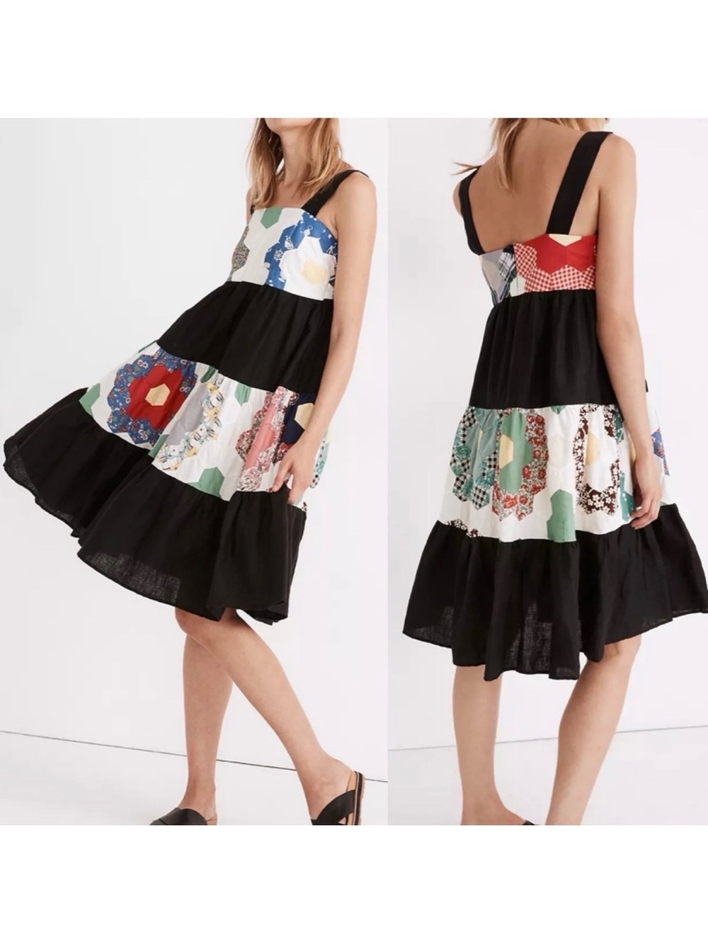 Madewell X Carleen Patchwork Surrounded Islands Floral Midi Dress